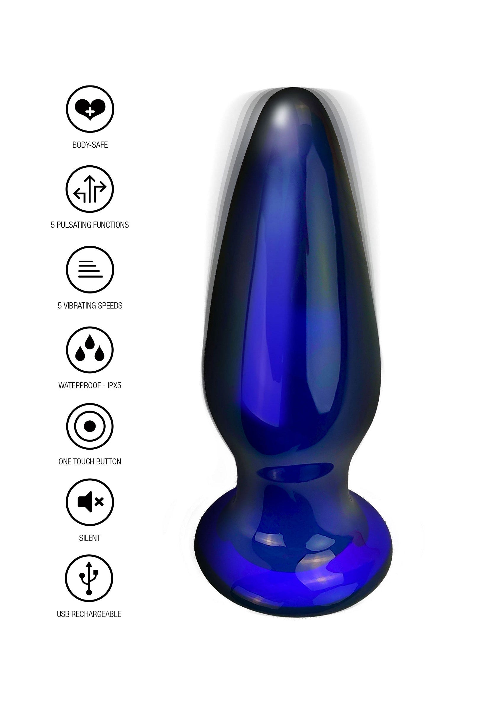 Shining Vibrating Glass Plug